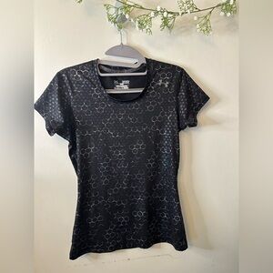 Final Call!! Under Armour | Black/Gray Heatgear Printed Top